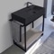 Modern Console Vanity with Grey Oak Shelf, 35